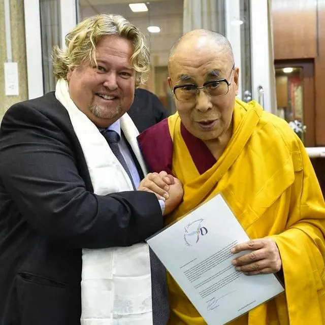 His Holiness the 14th Dalai Lama with Richard Nilsson